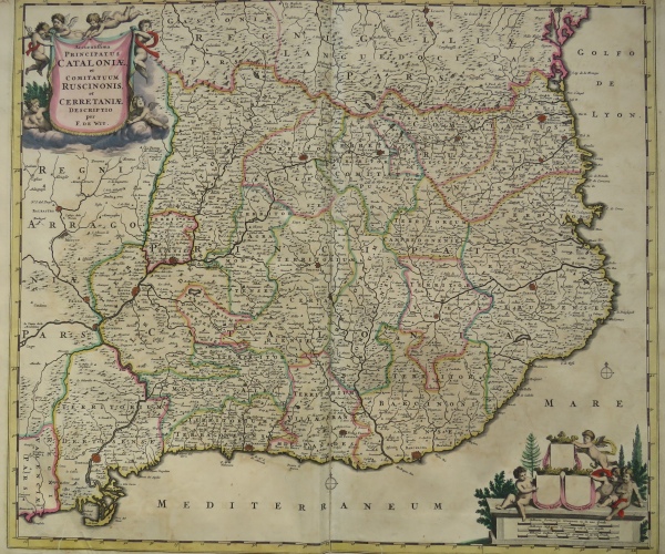 Spanje, Catalonië; "Accuratissima Principatus Cataloniae et Comitatuum Ruscinonis et Cerrataniae Descriptio"