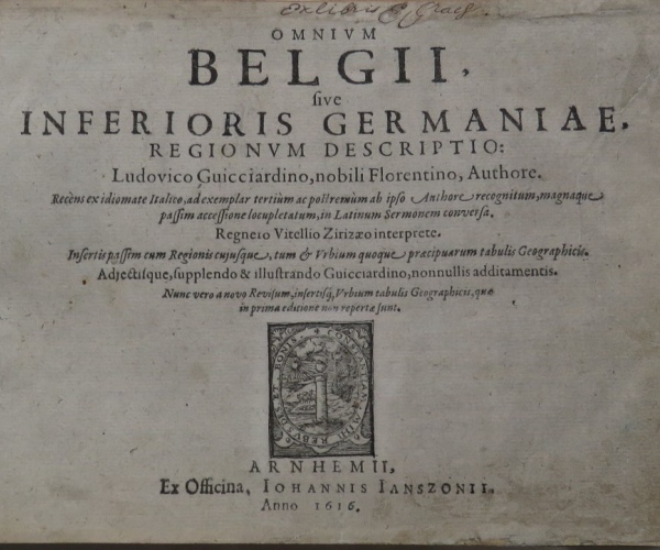Nederland; "Omnium Belgii sive Inferioris Germaniae, Regionum Descriptio" (Verkocht)